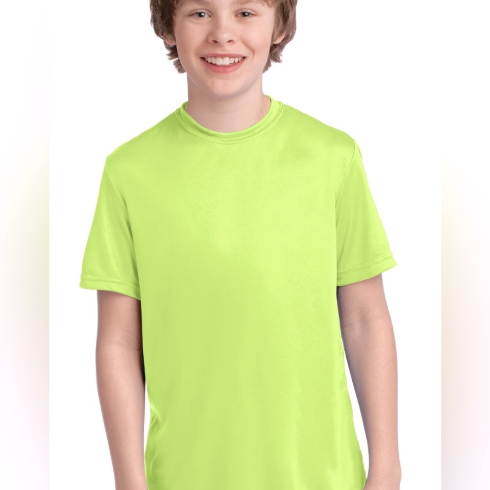 NEW [Eastbay] Gymtech Performance Athletic Shirt, Lime, Youth M 10/12 or L 14/16 - Picture 2 of 11